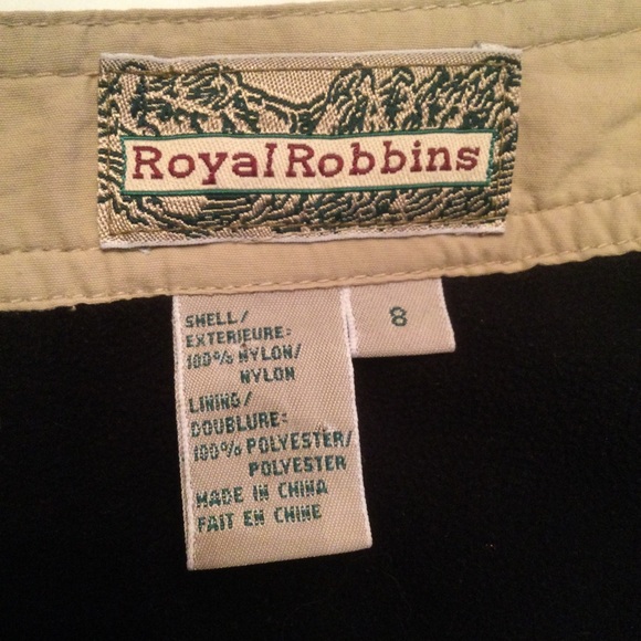 Royal Robbins Tan Nylon Fleece Lined Hiking Pants Size 8 - Picture 6 of 13